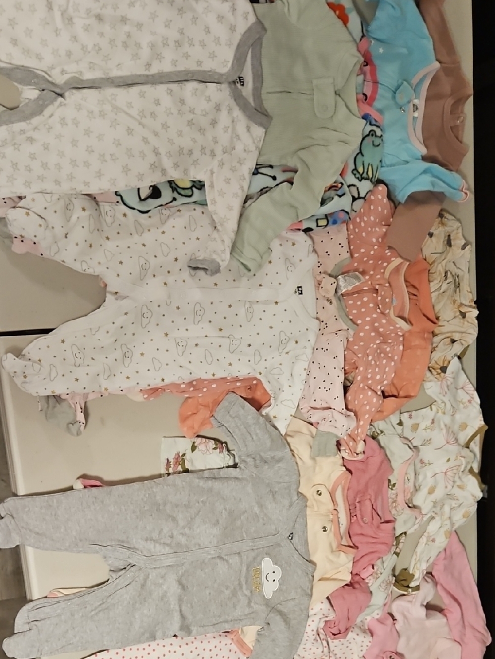 Assorted Baby Footed Sleepers in Pastel Mix